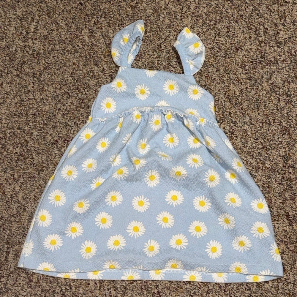 Girls 4-5 year dress Zara Light Blue Daisy Print Kids Dress size 4‎ sun dress